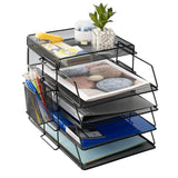 STORFEX 5-Layer Stackable Mesh File Storage Rack with Pen Holder_1