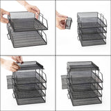 STORFEX 5-Layer Stackable Mesh File Storage Rack with Pen Holder_6