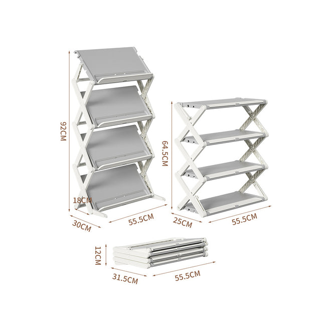 STORFEX Dual Modes Placement Folding Shoe Rack_2