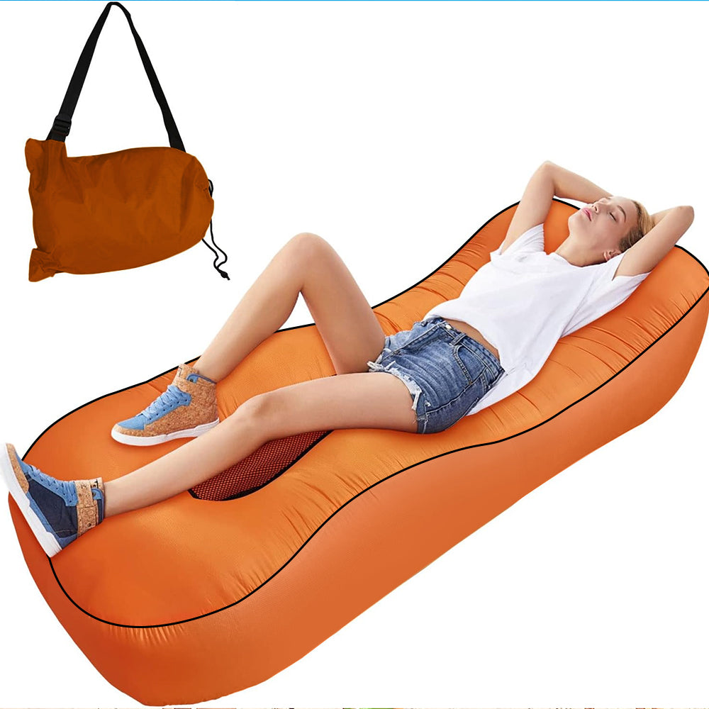 HYPERANGER Ergonomic Inflatable Lounger Beach Bed Camping Air Sofa_4