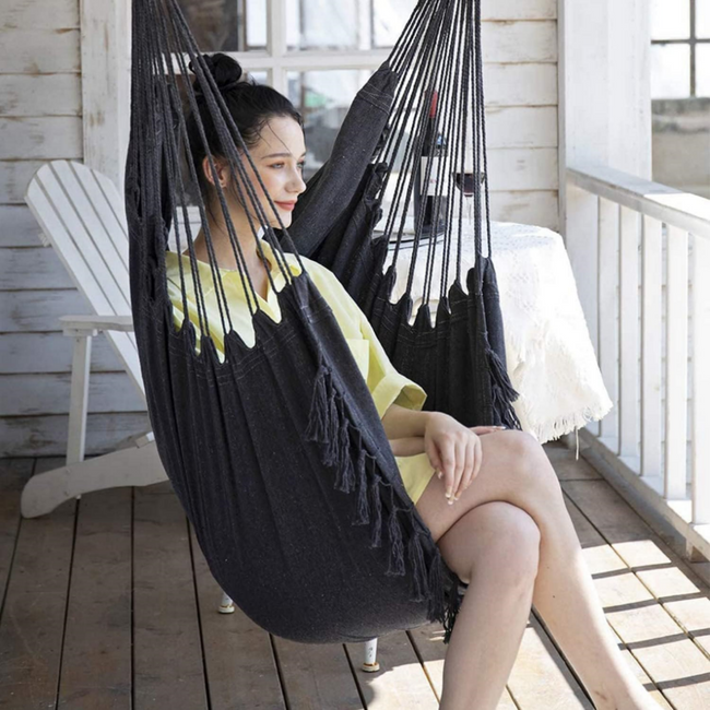 HYPERANGER Hammock Chair Hanging Rope Swing with 2 Cushions_7