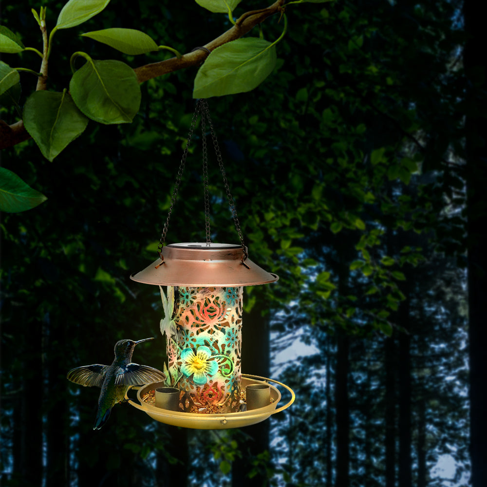 LUMIRO Solar Powered Hanging Bird Feeder and Garden Decoration Light_1
