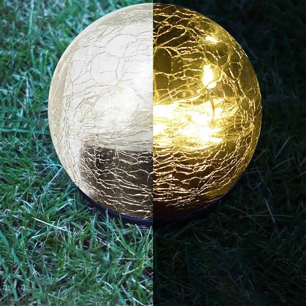 LUMIRO Outdoor Cracked Glass Garden Solar Ball Light - 15 cm_6