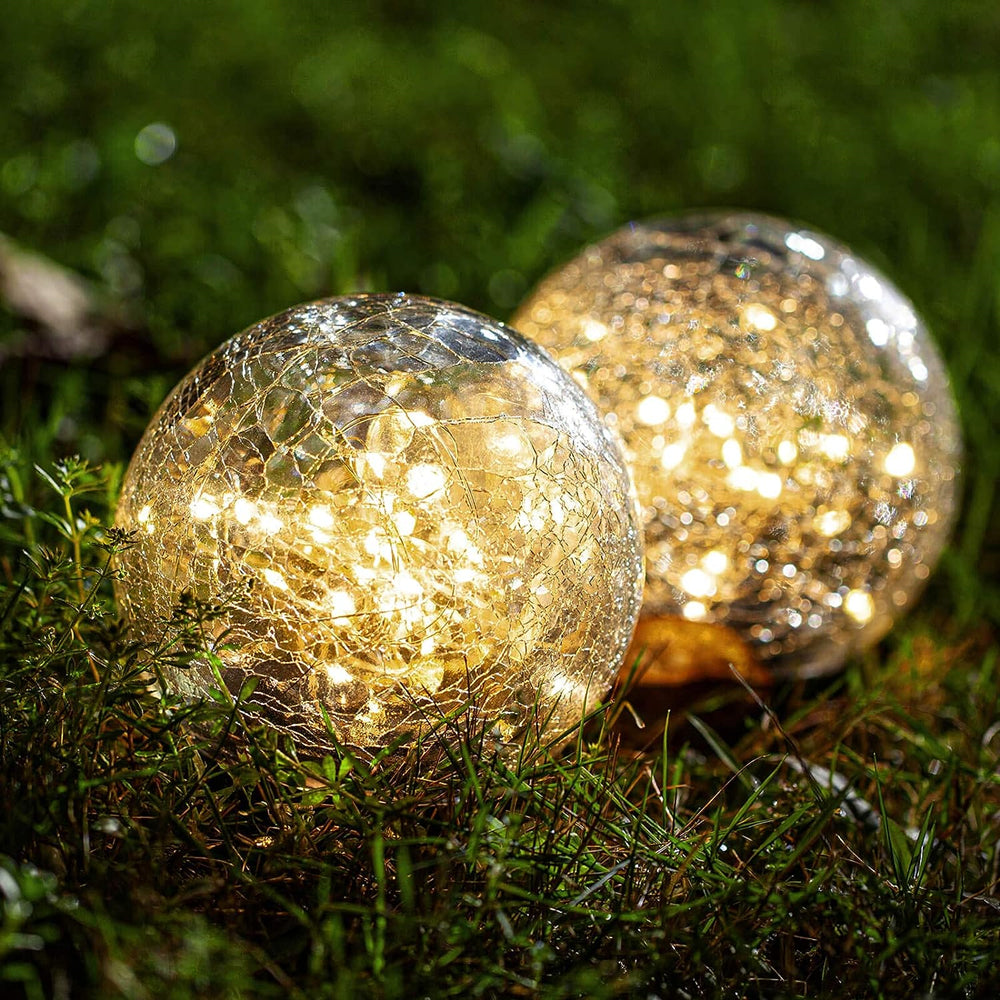 LUMIRO Outdoor Cracked Glass Garden Solar Ball Light - 15 cm_7