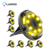 LUMIRO 8 Pack Solar Ground Lights Outdoor Walkway Lights -Warm Glow_0