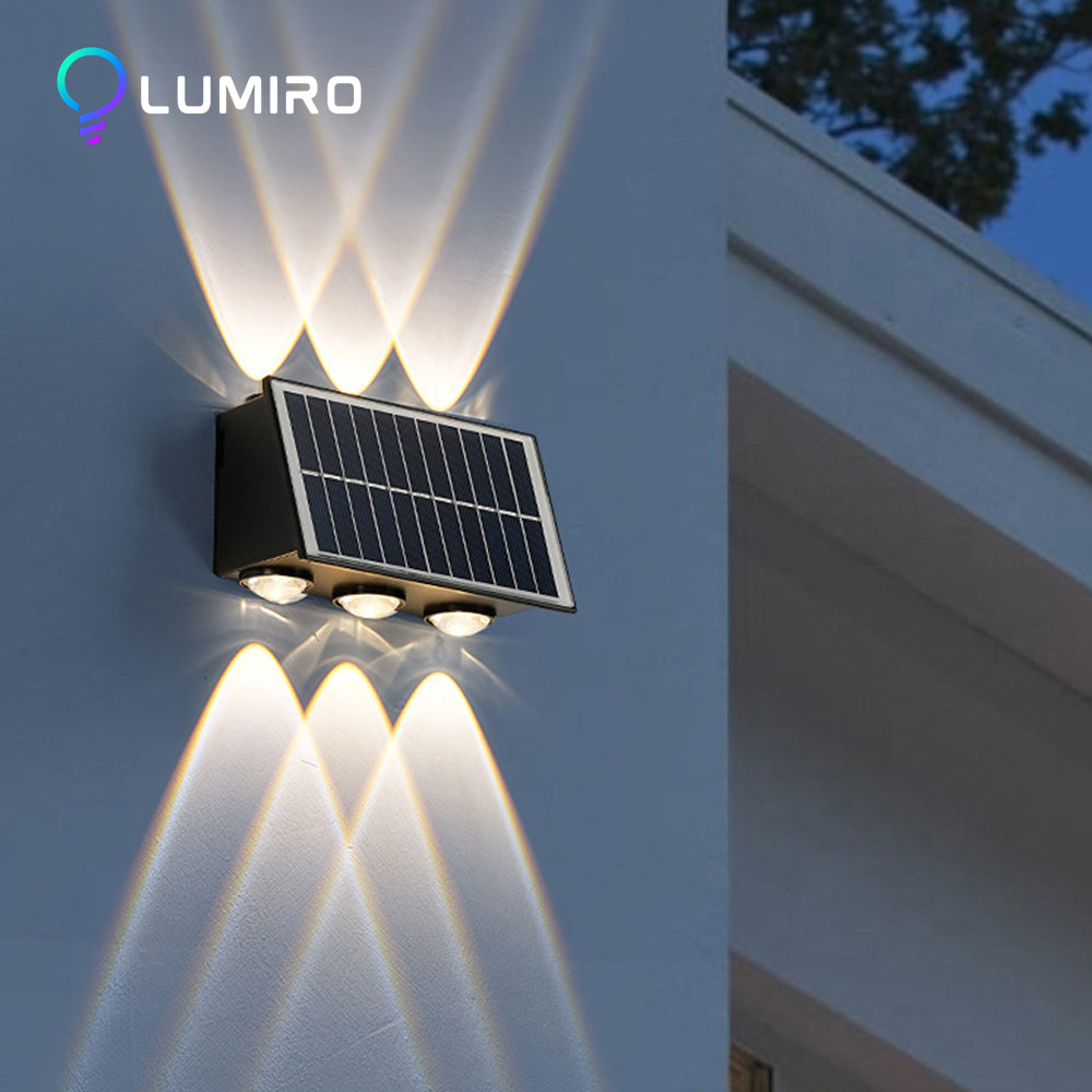 LUMIRO Waterproof Outdoor Solar Wall Sconce Light_0