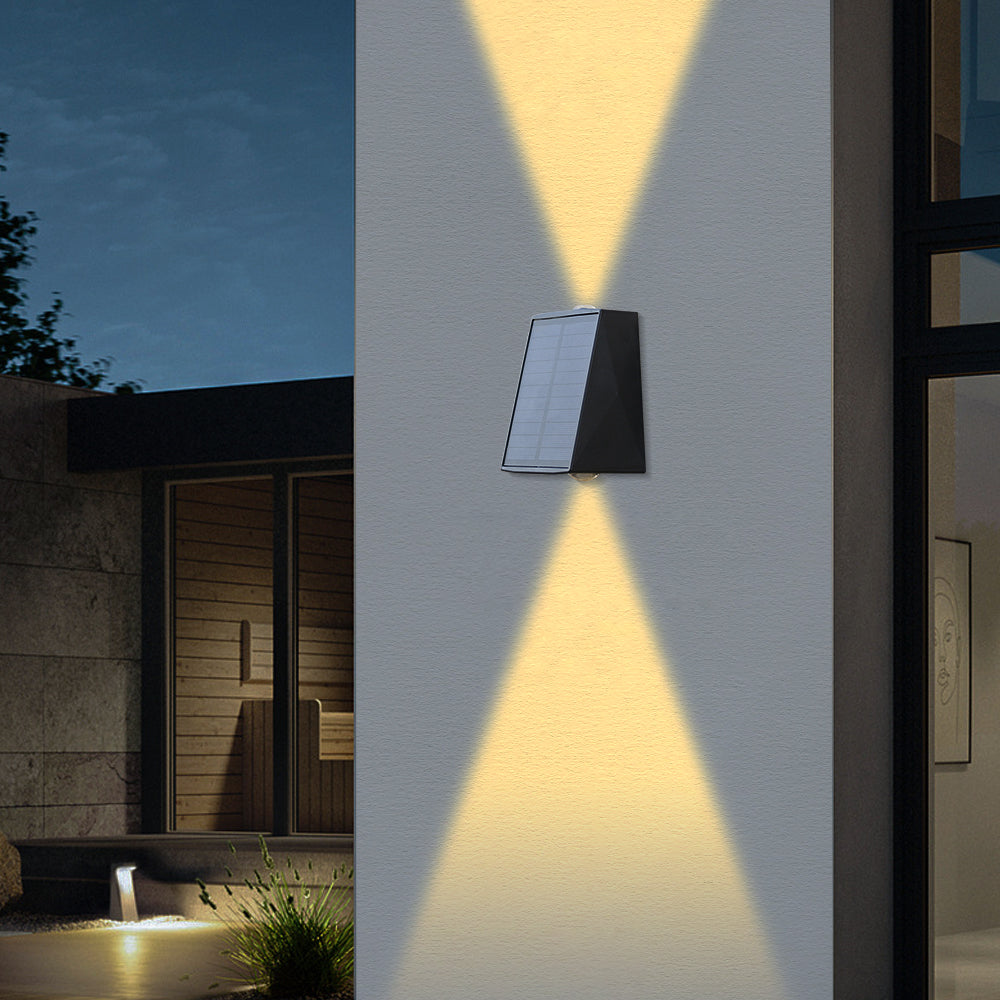 LUMIRO 2 Pack Solar Wall Lights UP and Down Fence Lighting_2
