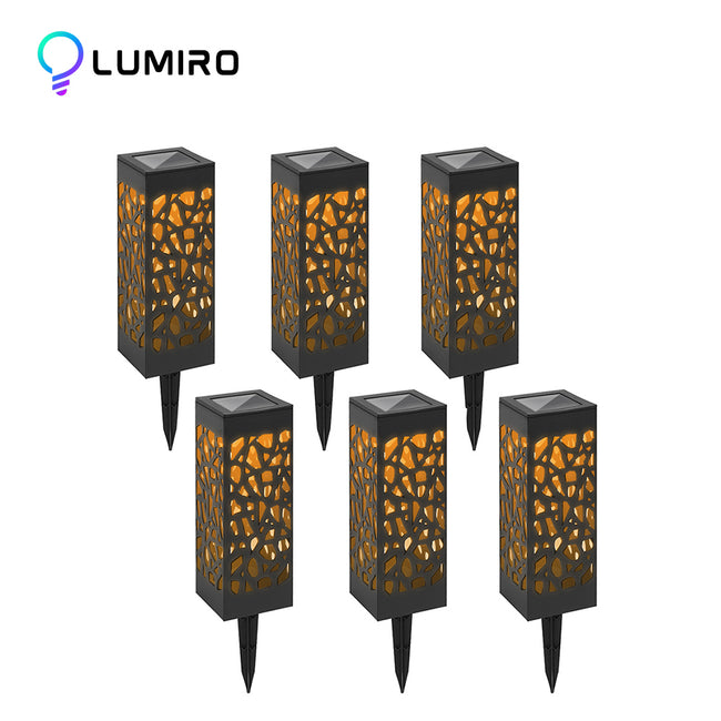 LUMIRO 6 Pack Solar Decorative Lights Garden & Outdoor Hollow Design Cutout_0