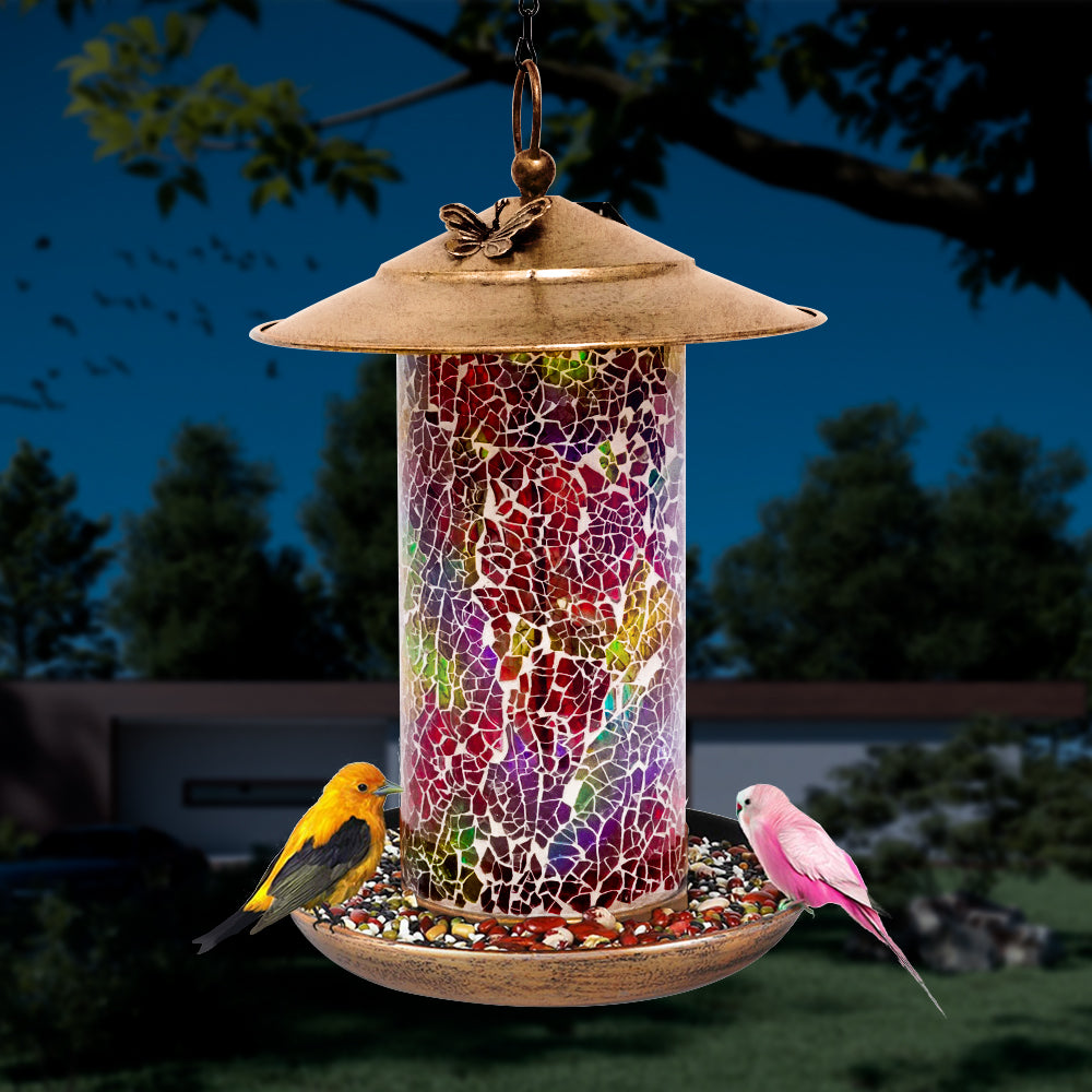LUMIRO Outdoor Hanging Solar Bird Feeder and Garden Lantern_1