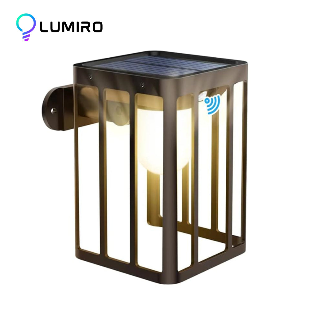 LUMIRO IP65 Solar Motion Porch Lights Outdoor Wall Light Fixtures - 3 Modes Motion Sensor_0