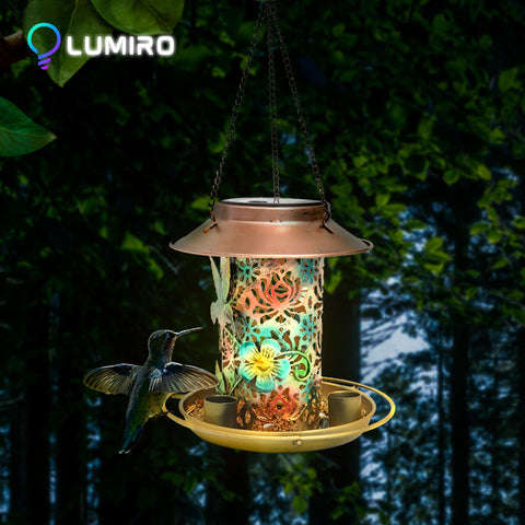LUMIRO Solar Powered Hanging Bird Feeder and Garden Decoration Light_0