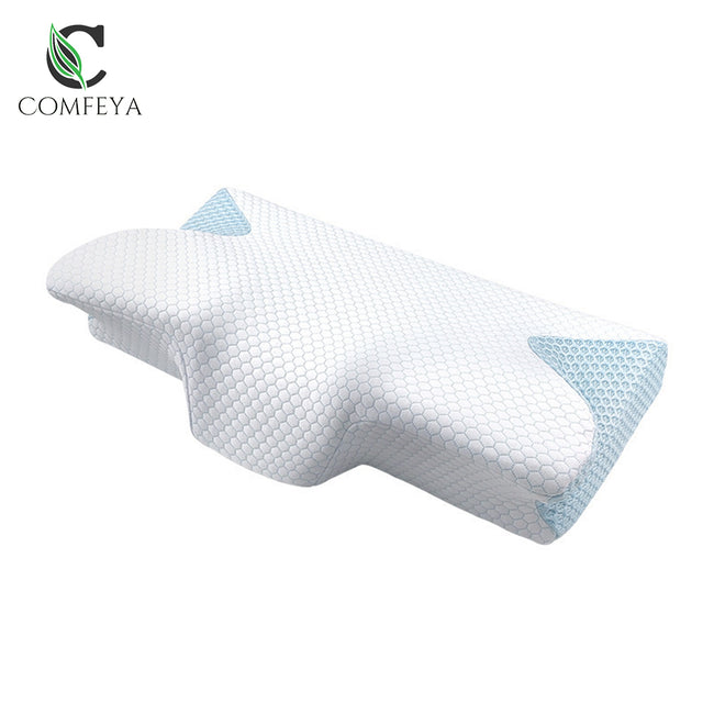 COMFEYA Cervical Neck Pillow for Pain Relief Sleeping - Orthopedic Contour Memory Foam Pillow with Cooling Pillow Covers_0