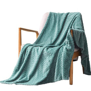 COMFEYA Soft Jacquard Leaves Pattern Flannel Fleece Throw Blanket_1