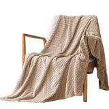 COMFEYA Soft Jacquard Leaves Pattern Flannel Fleece Throw Blanket_2