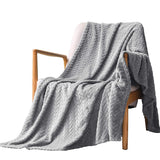 COMFEYA Soft Jacquard Leaves Pattern Flannel Fleece Throw Blanket_3