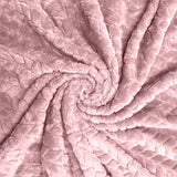 COMFEYA Soft Jacquard Leaves Pattern Flannel Fleece Throw Blanket_13