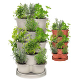 GREENHAVEN 5-Tier Stackable Vertical Garden Planter Pots - Space-Saving Planting Solution_1