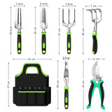 GreenHaven Garden Tool Set - 8 Piece Stainless Steel Set with Carrying Tote_5