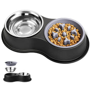 PETSWOL Dog Water And Food Bowls With Slow Feeder_0