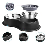 PETSWOL Dog Water And Food Bowls With Slow Feeder_1
