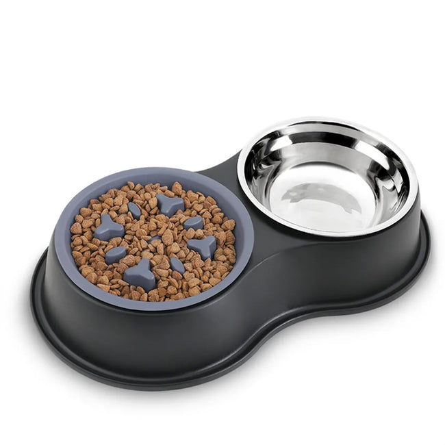 PETSWOL Dog Water And Food Bowls With Slow Feeder_2
