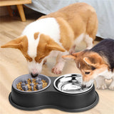 PETSWOL Dog Water And Food Bowls With Slow Feeder_5