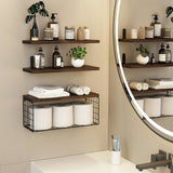 STORFEX Wall Organizer With Basket - Stylish And Space-Saving Wall Mounted Shelves_1
