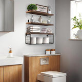 STORFEX Wall Organizer With Basket - Stylish And Space-Saving Wall Mounted Shelves_3