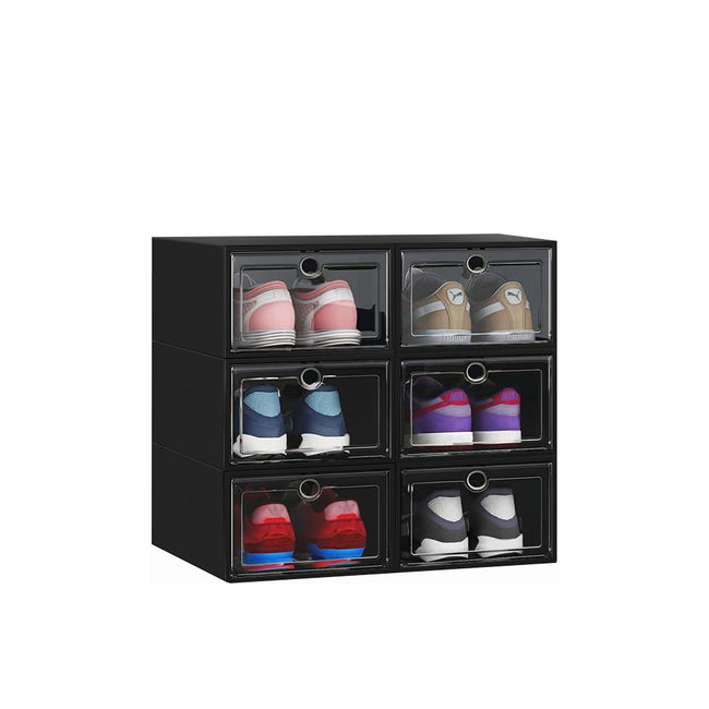 STORFEX Set Of 6/12 Stackable Shoe Box Organizer With Lid_5